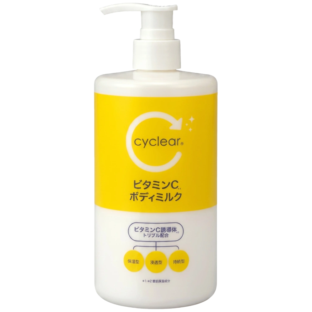 Глубоко увлажняющее молочко для тела с тремя производными витамина C «Cyclear Vitamin C Body Milk», Kumano Yushi, 400 мл