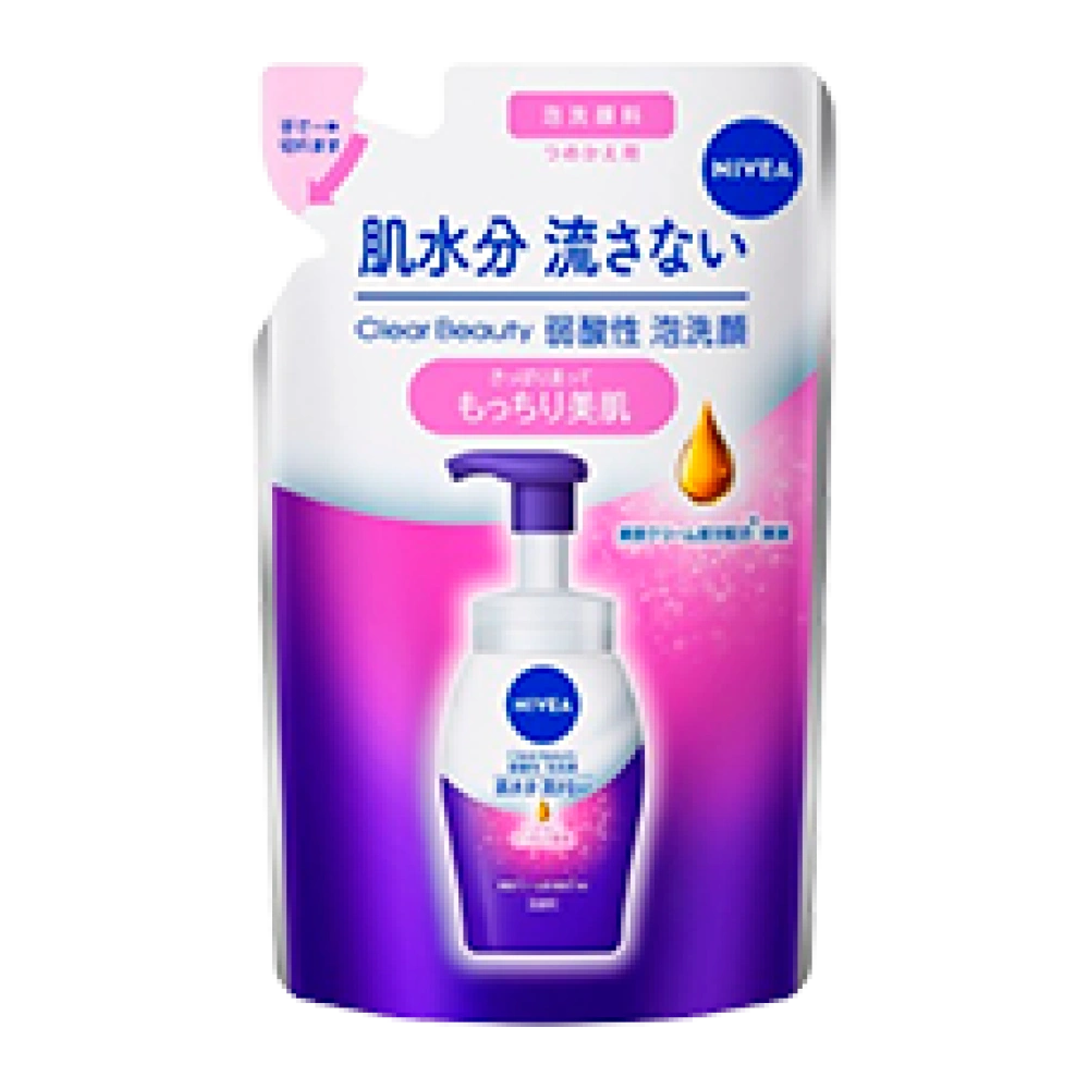 Слабокислотная пенка для умывания лица (упругость и гладкость) "Nivea Clear Beauty Foaming Face Wash", 130 мл (Сменный блок)