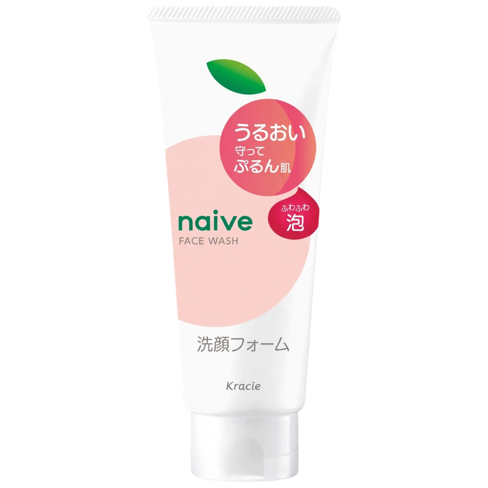 Увлажняющая пенка для умывания с экстрактом листьев персика «Naive Facial Wash Moisture» Kracie, 120 г