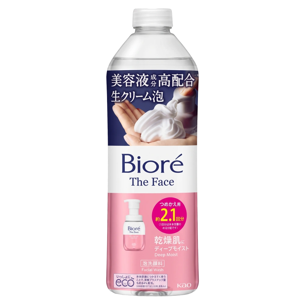 Пенка для умывания для сухой кожи, интенсивное увлажнение "Biore The Face - Deep Moist", 340 мл. (Сменный блок)