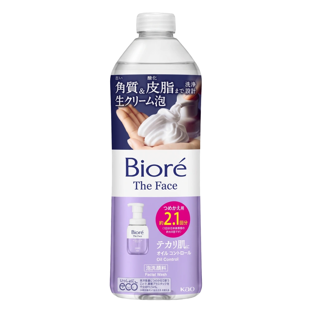 Очищающая пенка для умывания для жирной кожи лица "Biore The Face - Oil Control", 340 мл (Сменный блок)
