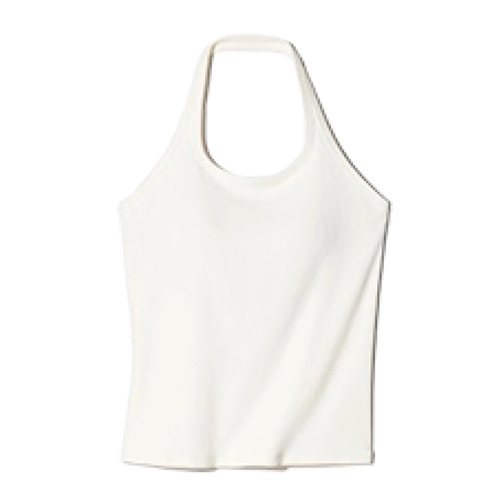 Женский топ бра с открытой спиной AIRism Cotton Open Back Halter Bra Top, White (белый)