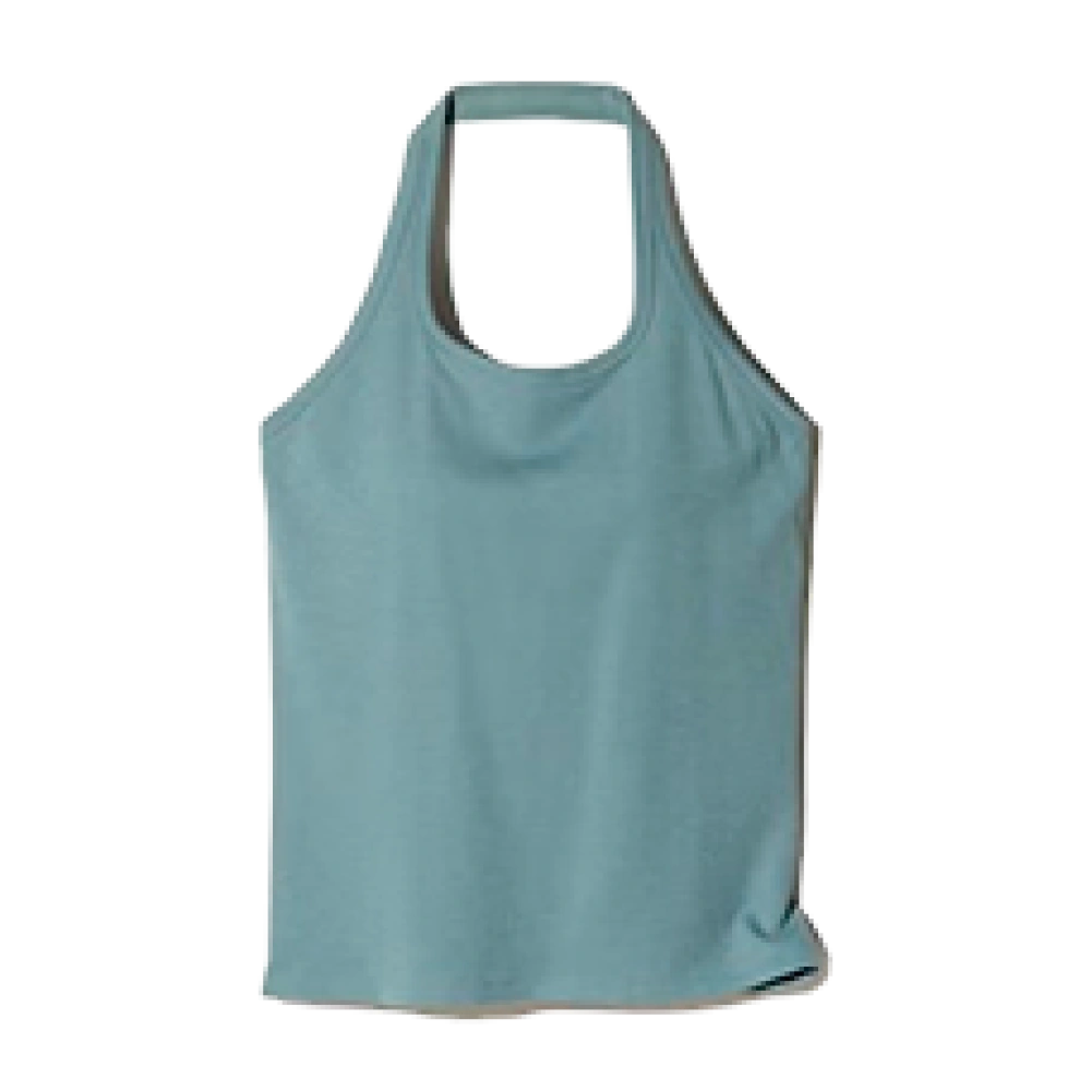 Женский топ бра с открытой спиной AIRism Cotton Open Back Halter Bra Top, Green (зеленый)