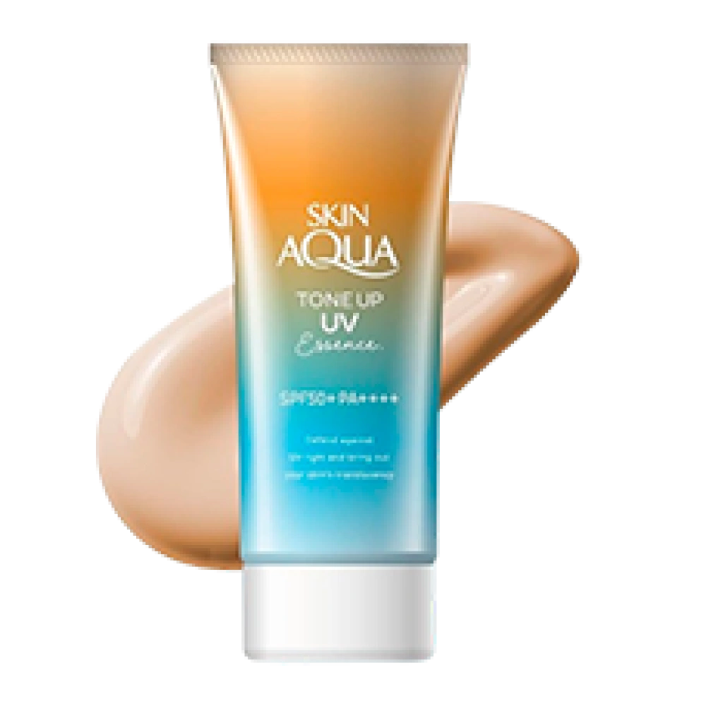 Солнцезащитная эссенция с эффектом выравнивания тона кожи “Skin Aqua Tone Up UV Essence Latte Beige SPF50+ PA++++”, 80 г.