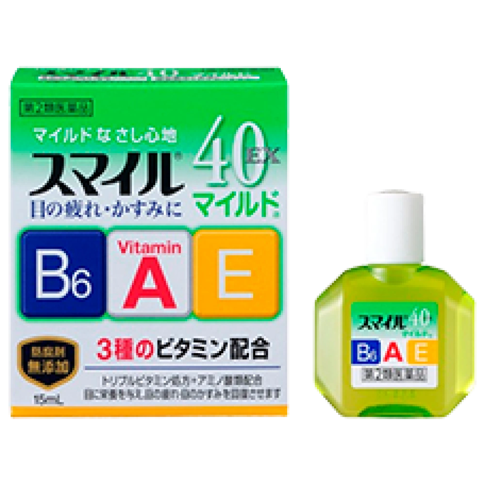 Витаминизированные капли для глаз с витаминами В6, А и Е «Smile 40EX Mild», 15 мл