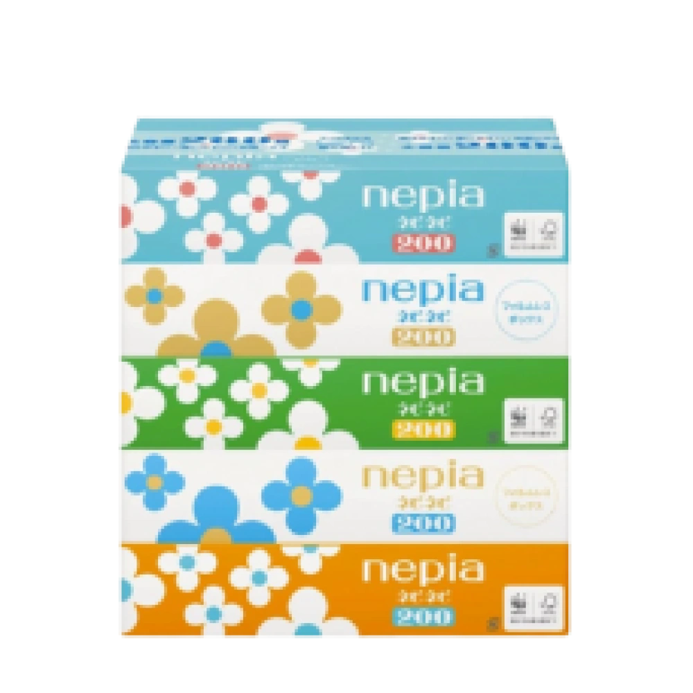 Салфетки бумажные 2-слойные "Nepinepi Tissue", 200 пар (400 листов) x 5 шт.