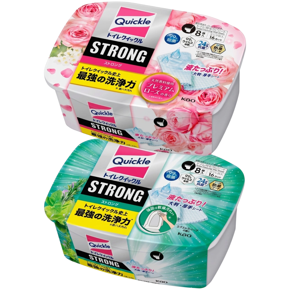 Салфетки для стерилизации и чистки унитаза "Toilet Cleaner Quickle", 8 х 2 шт 