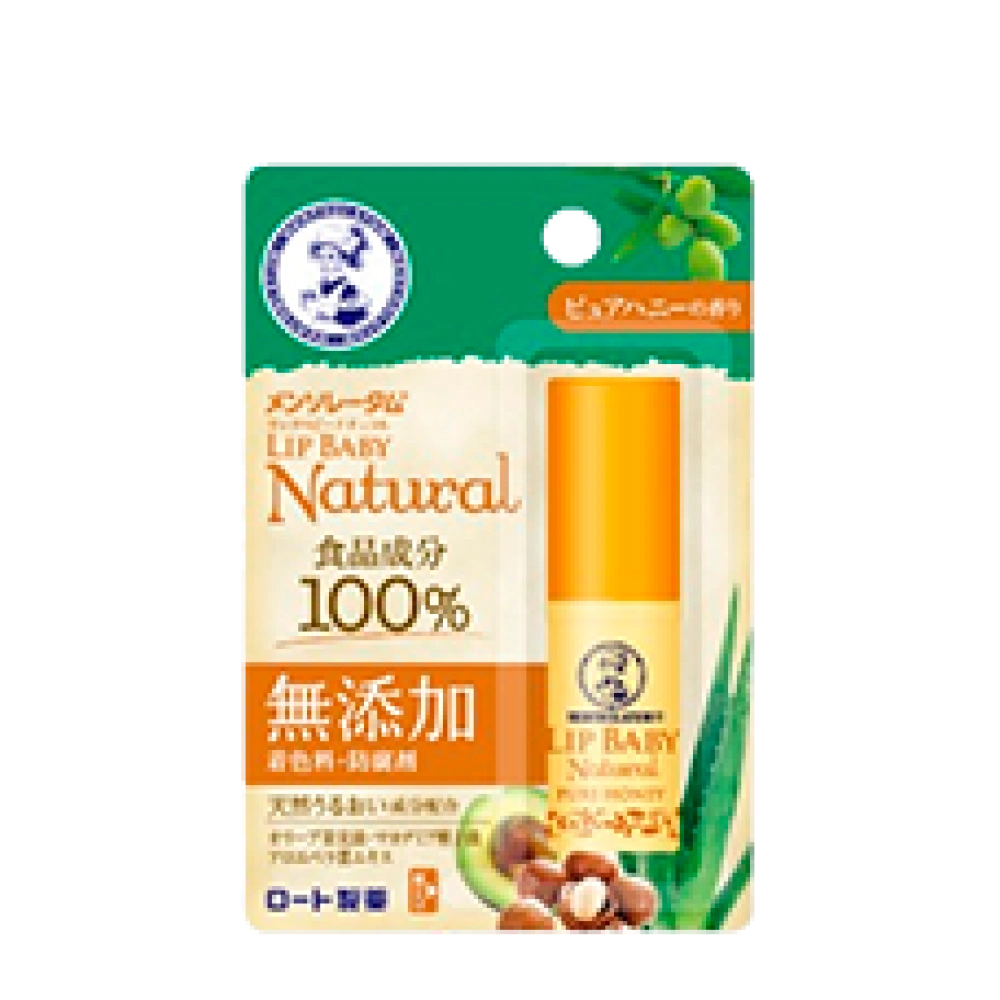 Бальзам для губ "Mentholatum Lip Baby Natural - Pure Honey" Rohto, 4 гр (аромат меда)