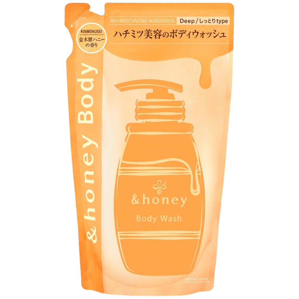 Интенсивно увлажняющий гель для душа с ароматом османтуса и мёда «&honey Deep Moist Gel Body Wash», сменный блок, 440 мл
