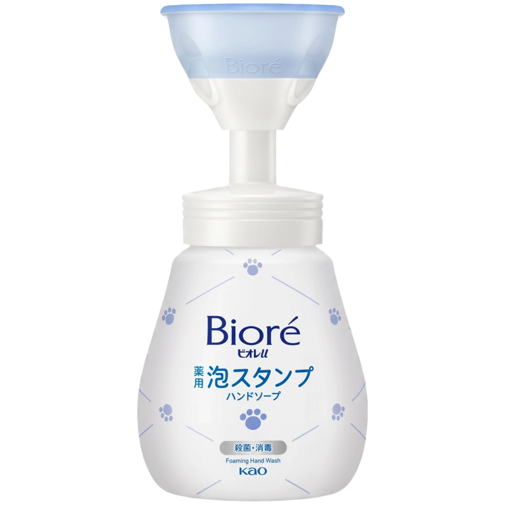 Антибактериальное пенка-мыло для рук с дозатором в форме лапки "Kao Biore U Foaming Stamp Hand Soap (Paw Pads)", KAO, 240 мл.