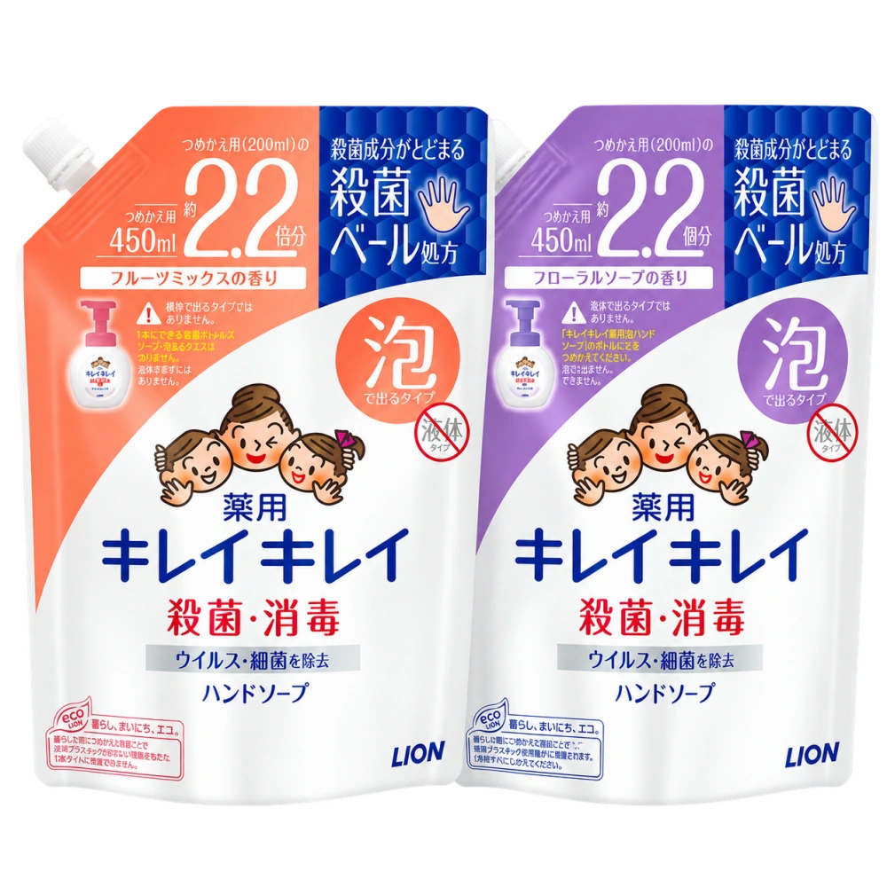 Антибактериальное мыло-пена для рук «Kirei Kirei» LION, 450 мл — сменный блок