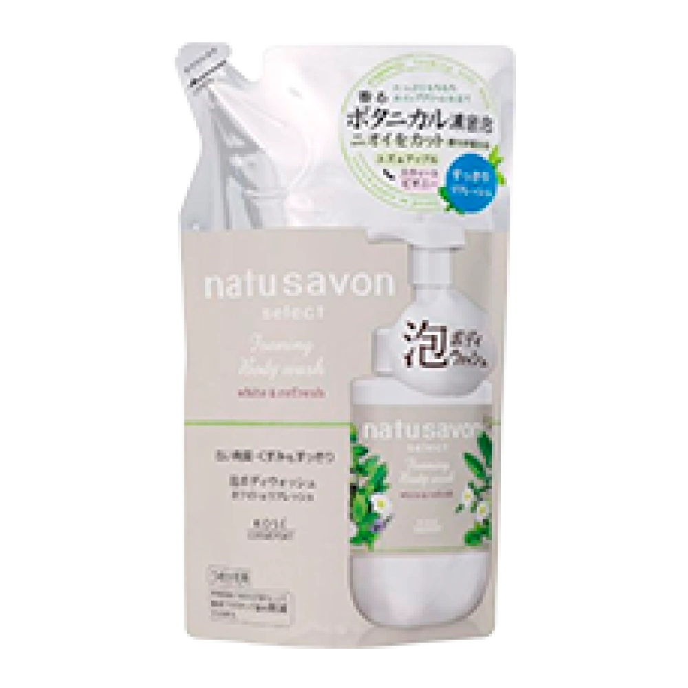 Пенное мыло для тела с интенсивно увлажняющим эффектом "Natu Savon - White & Rich Moist" Kose, 350 мл (Сменный блок)