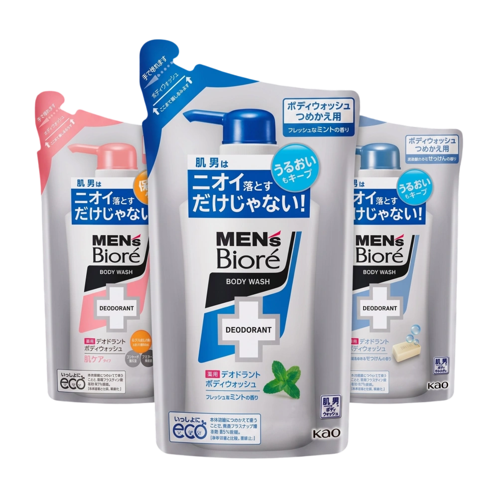 Мужское лечебное дезодорирующее мыло для тела "Mens Biore Body Wash" , 380 мл. (Запасной блок)
