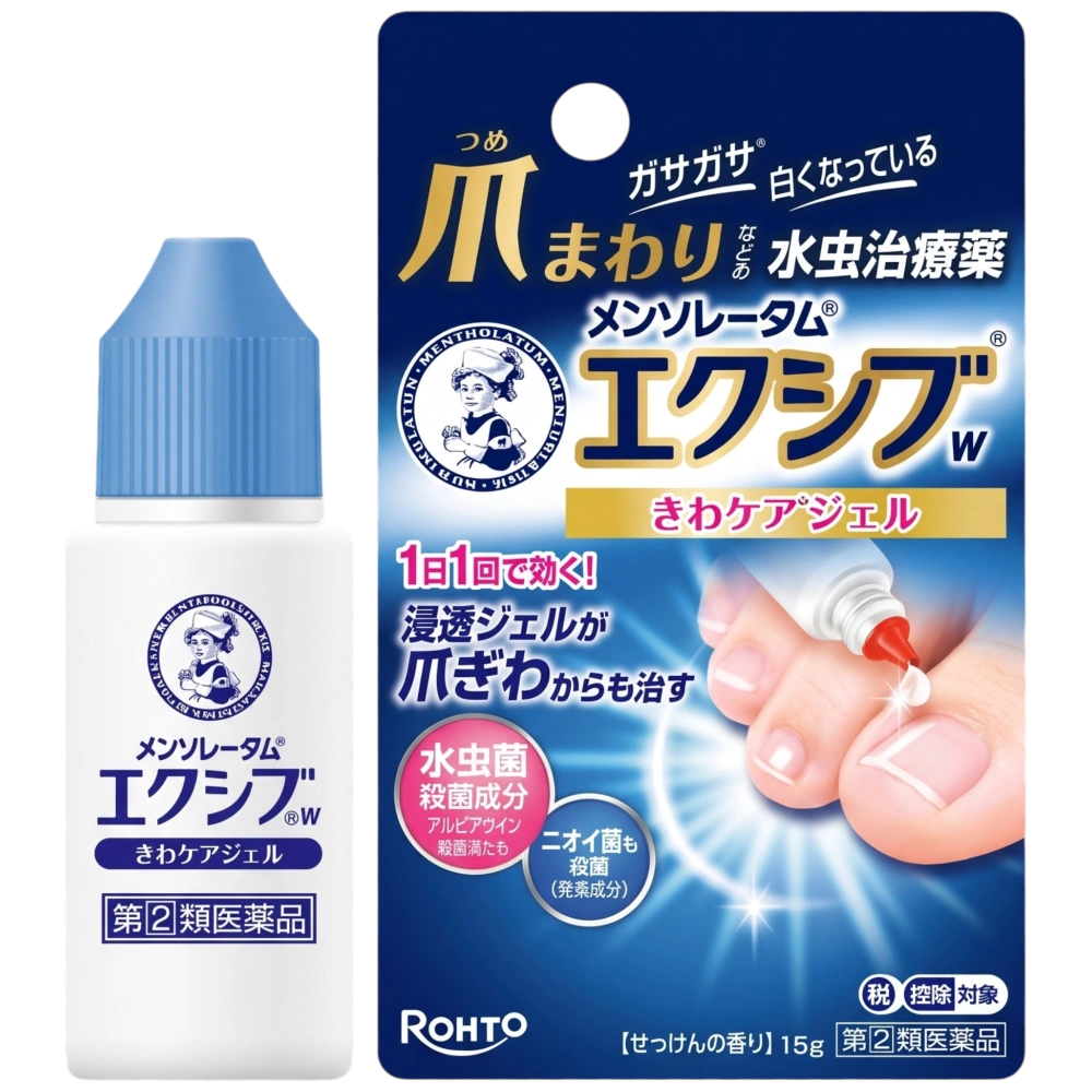 Гель от грибка стопы и кожи вокруг ногтей «Mentholatum Exiv W Kiwa Care Gel» Rohto, 15 г