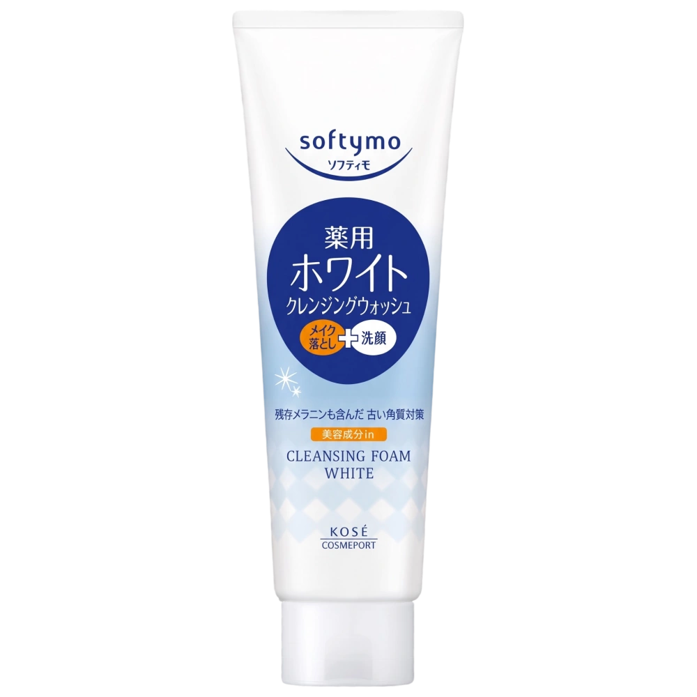 Крем-пенка для снятия макияжа и умывания «2 в 1» Softymo Medicated Cleansing Wash White KOSE, 190 г