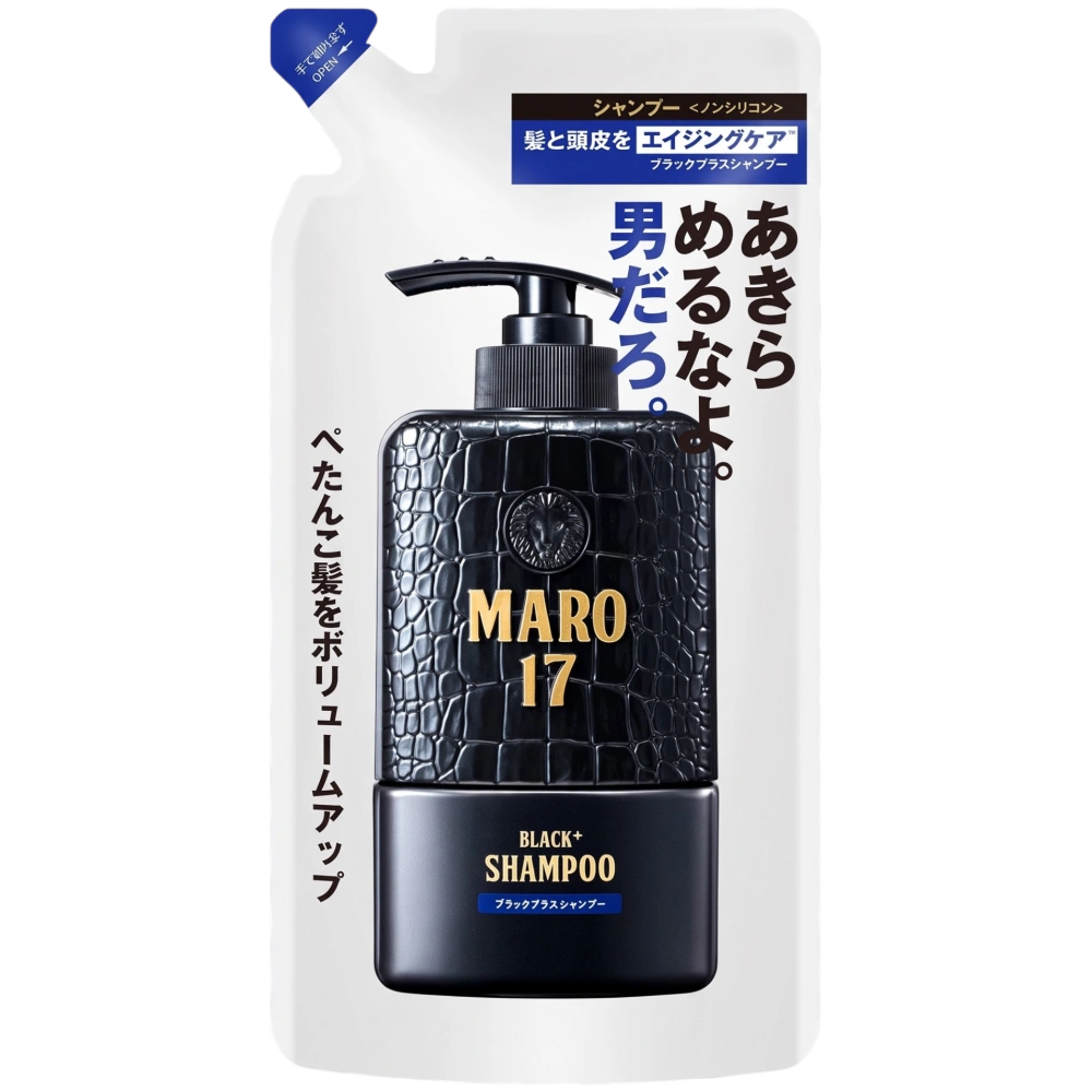 Мужской шампунь для объёма и упругости волос «Gentle Mint» MARO17 Black Plus Shampoo Nature Lab, 300 мл (сменный блок)