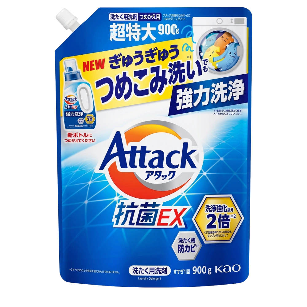 Гель для стирки антибактериальный "Antibacterial EX Attack", 900 гр. (Сменный блок)