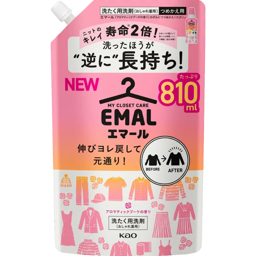 Концентрированный гель для  деликатных тканей "Emal Aromatic Bouquet", с цветочным ароматом, 810 мл. (Сменный блок)