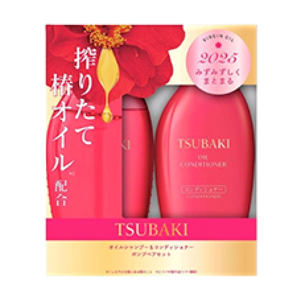 Набор (шампунь + кондиционер) для блеска и восстановления "TSUBAKI Oil" с ароматом камелии, 450 мл. + 450 мл.