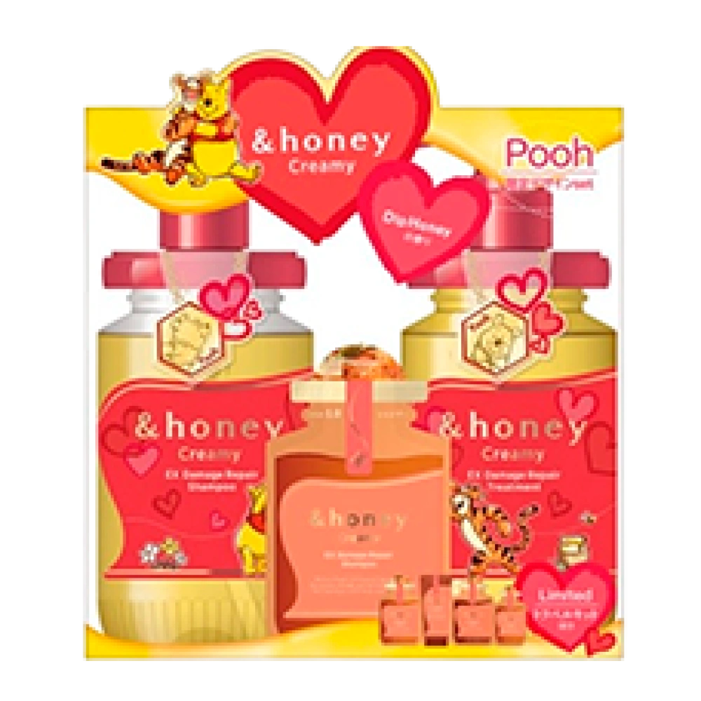Набор (шампунь + тритмент + пробники)  "Winnie the Pooh - Creamy EX Damage Repair" 450 мл. + 450 мл. + 10 мл. + 8 мл. + 10 мл. + 3 мл. 