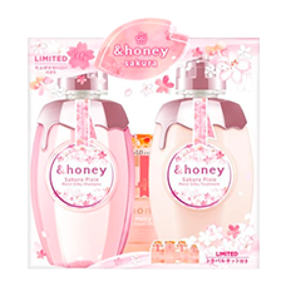 Набор (шампунь + тритмент + пробники) "Sakura Pixie Moist Silky", 440 мл. + 440 мл. + 10 мл. + 8 мл. + 10 мл. + 3 мл.