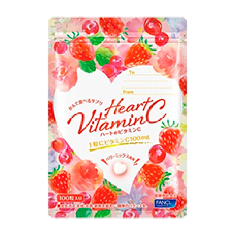 Жевательные витамины в форме сердечек со вкусом ягодного микса, «Heart Vitamin C», 100 таб. 