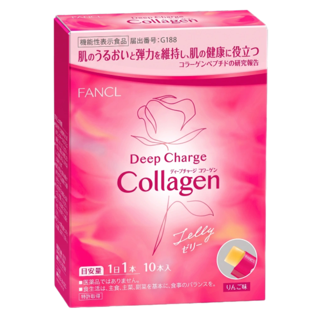 Трипептидный коллаген в желе «Deep Charge Collagen Stick Jelly» FANCL — 3000 мг, (20 гр x 10 стиков)