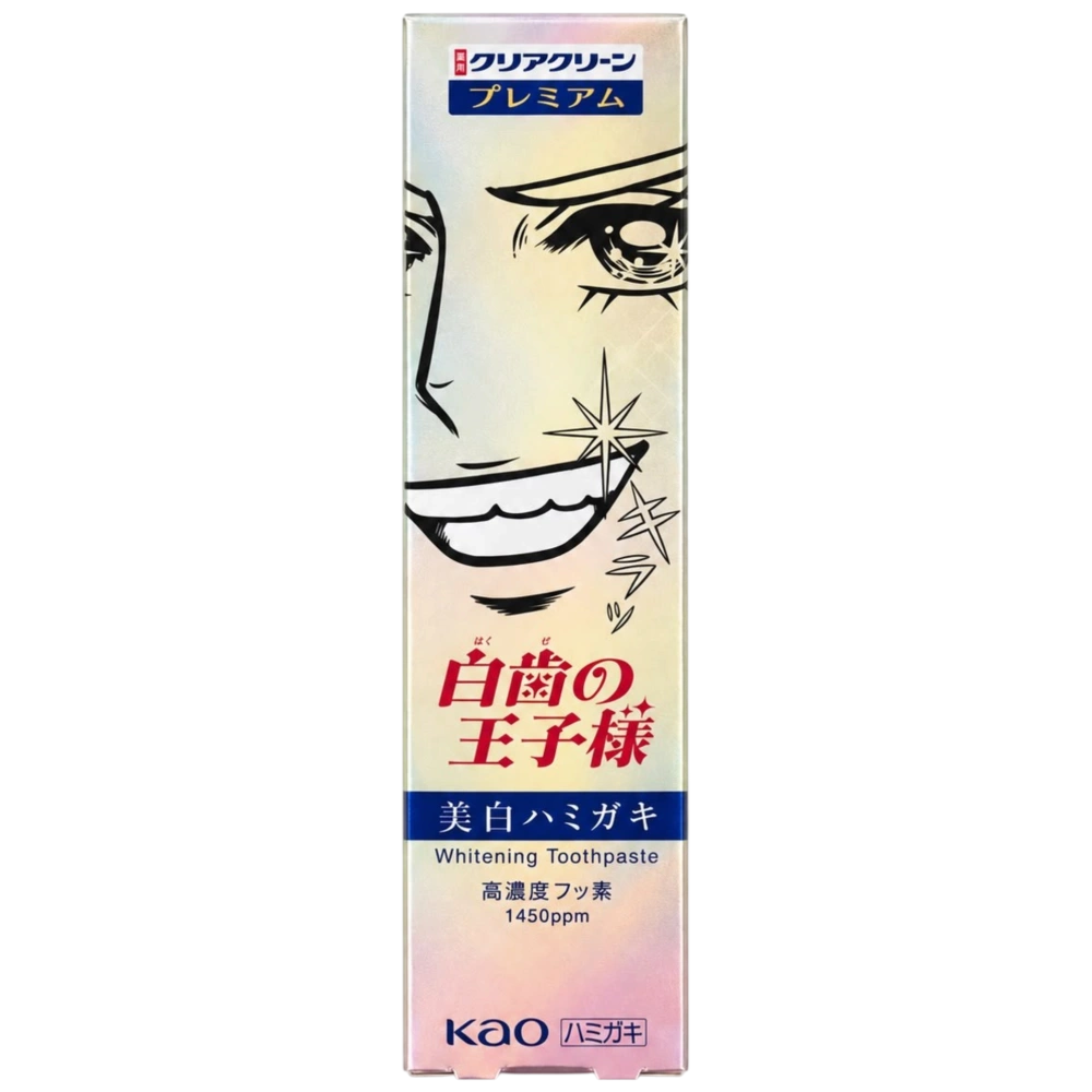 Отбеливающая зубная паста с фтором 1450 ppm «Clear Clean Premium Hakuze no Ojisama» Kao, 100 г