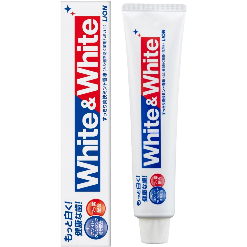 Отбеливающая зубная паста «White&White» / LION White & White Toothpaste, 150 г