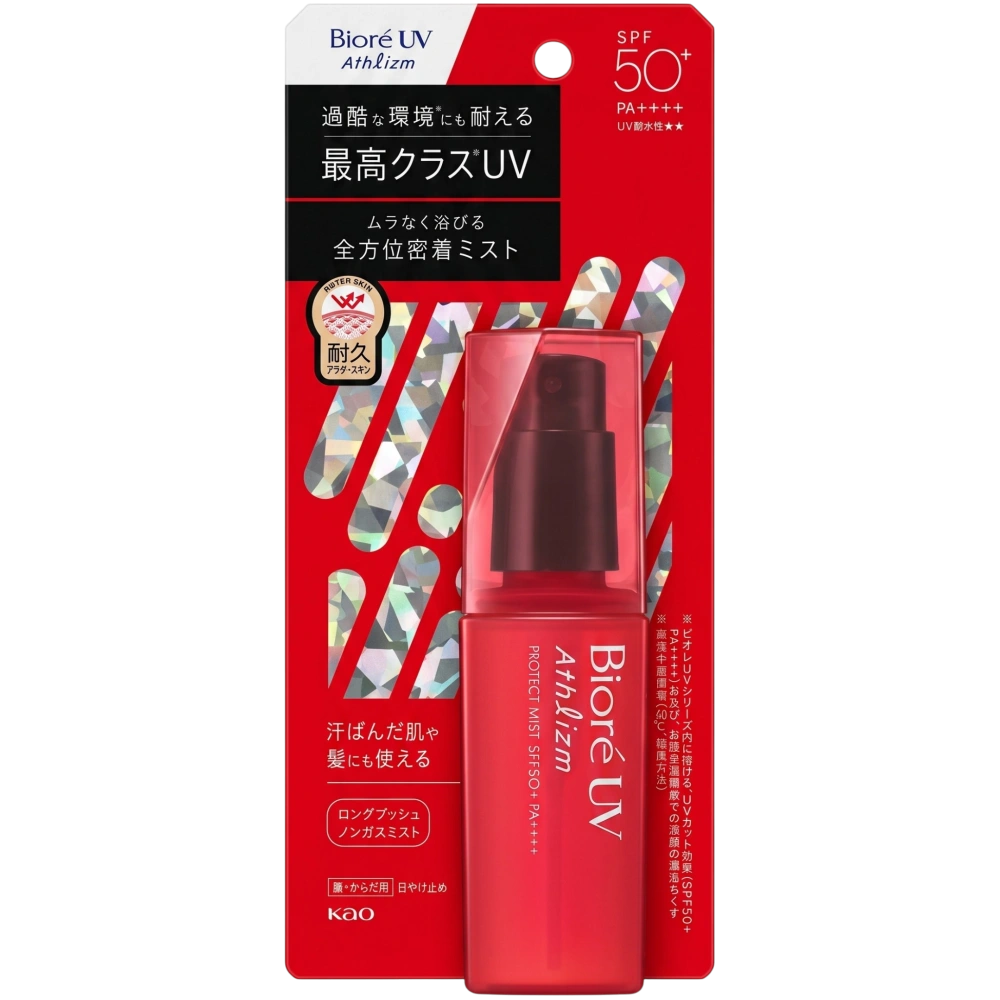 Солнцезащитный мист-спрей для лица, тела и волос Biore UV Athlizm Protect Mist SPF50+ PA++++, KAO, 70 мл