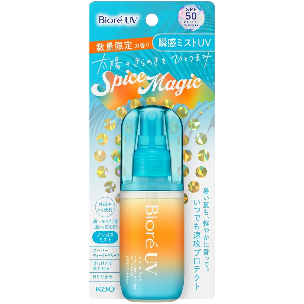 Солнцезащитный мист-спрей для лица и тела Biore UV Aqua Rich Aqua Protect Mist Spice Magic SPF50 PA++++, 60 мл